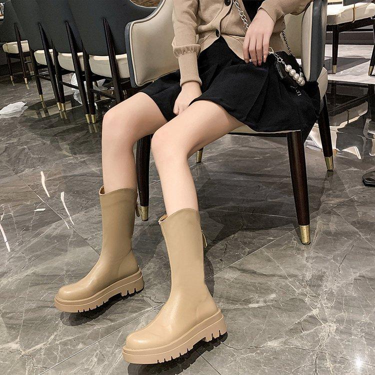 Ботинки Martin женские ботинки 2024 новые весенние и осенние тонкие рыцарские сапоги высокие сапоги толстая подошва увеличивающие рост маленькие сапоги