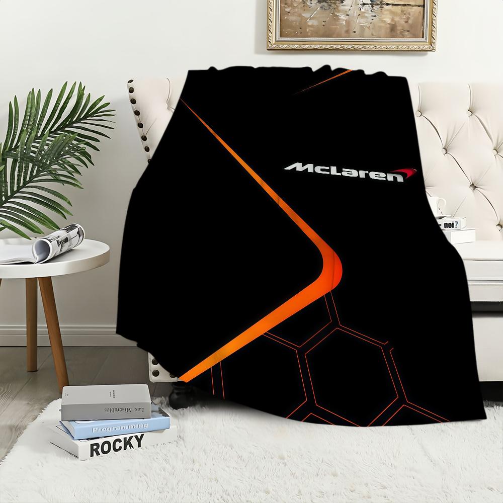 Крутое одеяло с логотипом M-M-McLarenS-ES Фланелевое теплое уютное мягкое плюшевое одеяло Для пикника кроватей диванов домов и спален