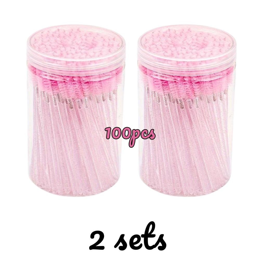 50-200pcs Disposable Eyelash Mascara Brushes with Crystal Handles Included Storage Box Travel Pack Bristles for Makeup Accessory