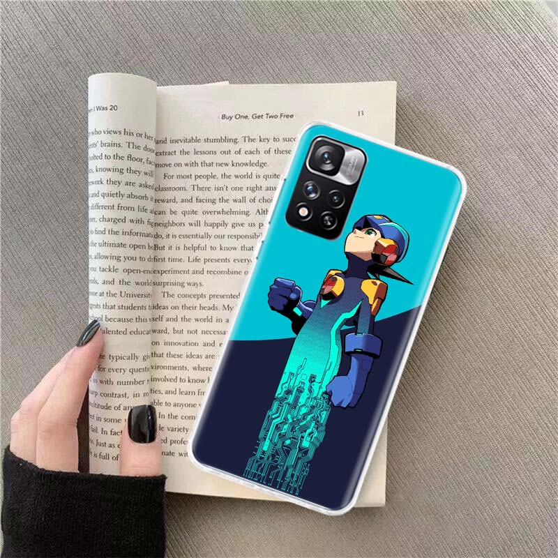 Игровой M-Megaman R-Rockman Чехол для телефона Для Redmi Note 13 12 Pro Plus 14 15 Pro 5G 11 11T 11E 11S 10 Pro 10S 9 9S Чехол Мобильный Прозрачный T