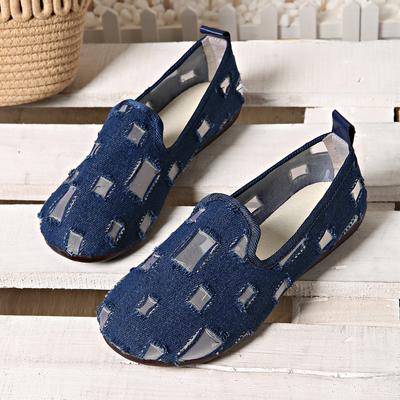 Модные Модные Лоферы с Вышивкой для Женщин 2025 Лето Дышащие Сетчатые Кроссовки на Платформе Женские Удобные Слипоны Повседневная Обувь