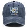Бейсболка Snapback с принтом флага "АРГЕНТИНА" "ДАВАЙ, АРГЕНТИНА", Регулируемая бейсболка, Головной убор, Однотонная, С изогнутым козырьком, Модная женская кепка