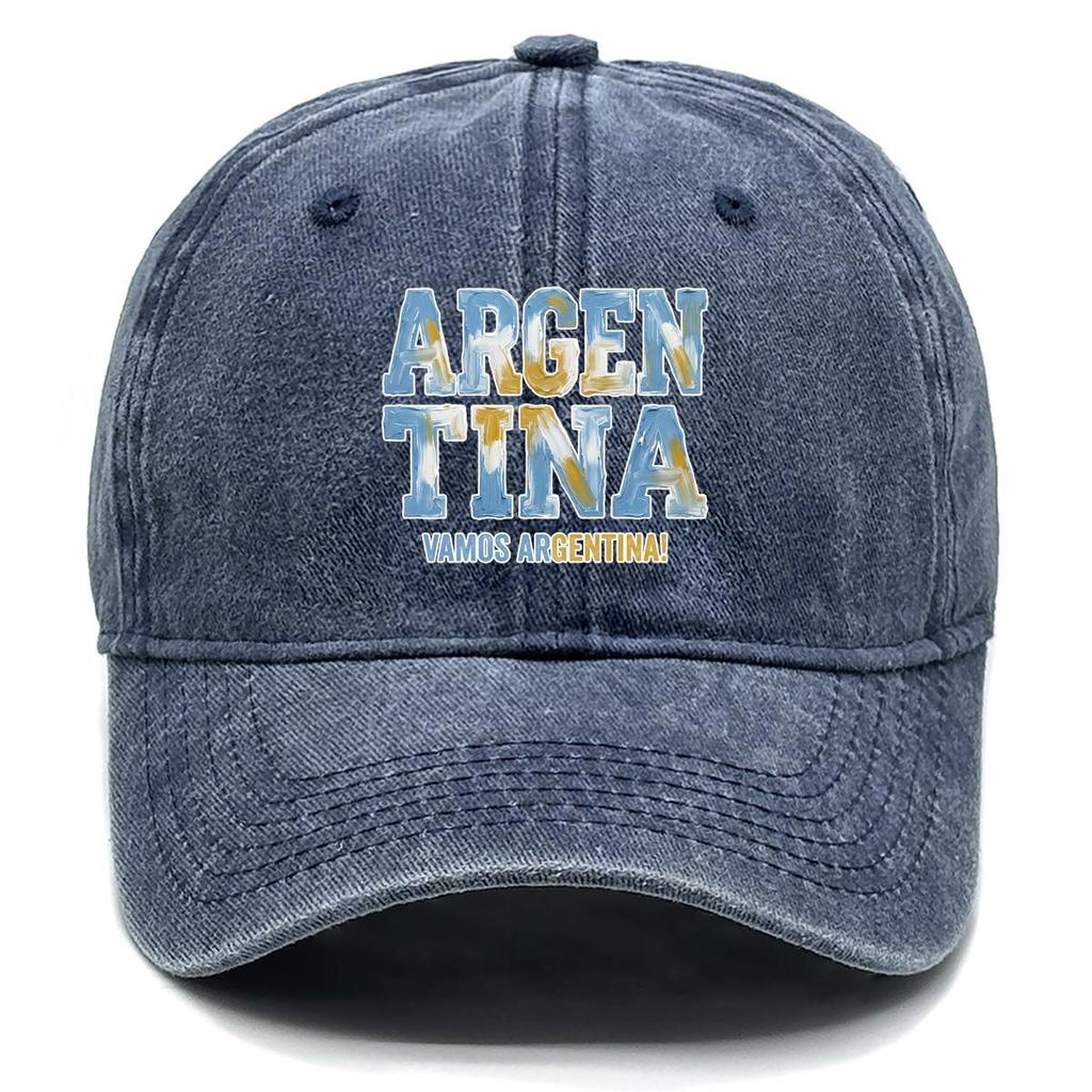 Бейсболка Snapback с принтом флага "АРГЕНТИНА" "ДАВАЙ, АРГЕНТИНА", Регулируемая бейсболка, Головной убор, Однотонная, С изогнутым козырьком, Модная женская кепка