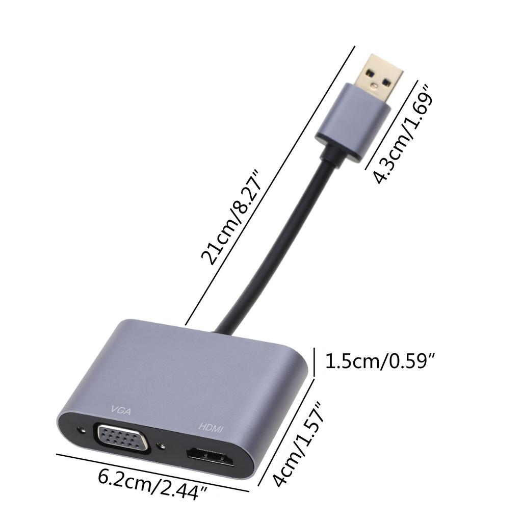 Видео Аудио USB3.0 в VGA HDMI-совместимый преобразователь 1080P для компьютера, проектора, телевизора, монитора, расширяющего экран, кабель VGA