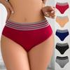 Ladies Seamless Panties Combined Stitching Waist Half Wrapped Hip Support Briefs Stylish Comfortable Underwear