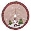 1PC With Snowman and Santa Claus Print Home Linen Cloth New Year Tree Skirt Office Christmas Skirt Party Decorations 108cm