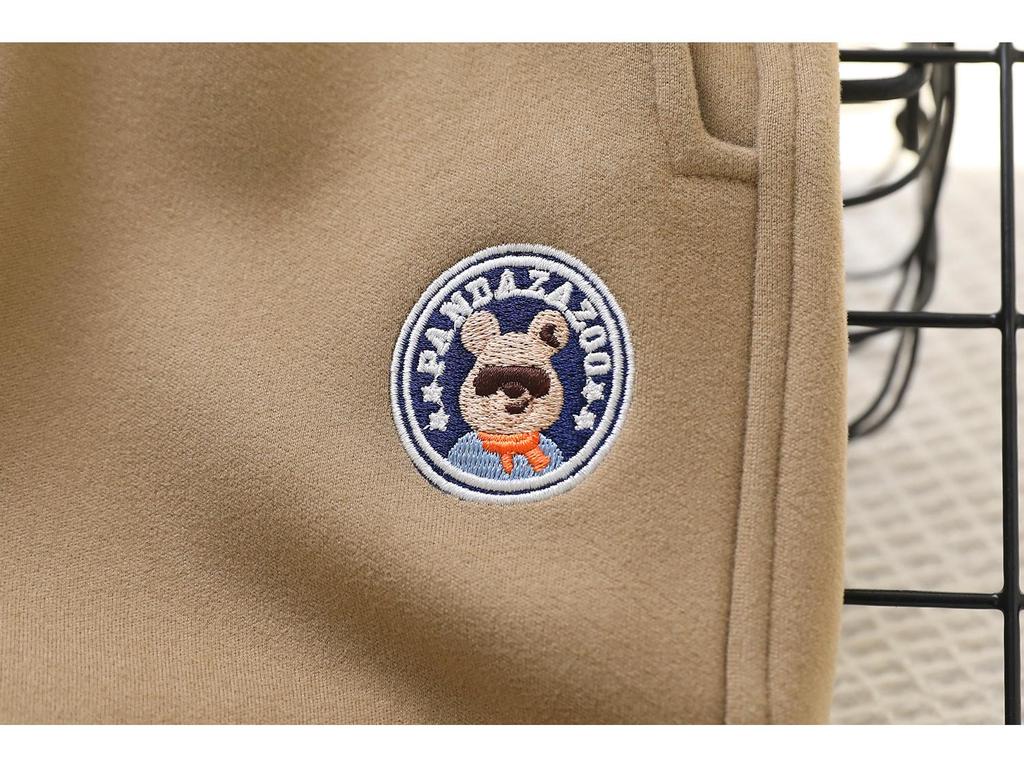 2023 Children's Windproof Winter Sports Pants - Velvet Casual Pants for Boys with Panda Design