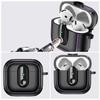 Защитный чехол-застежка с броней для наушников AirPods 4 3 2 Pro 3 с покрытыми фиолетовыми полосками, с магнитной застежкой