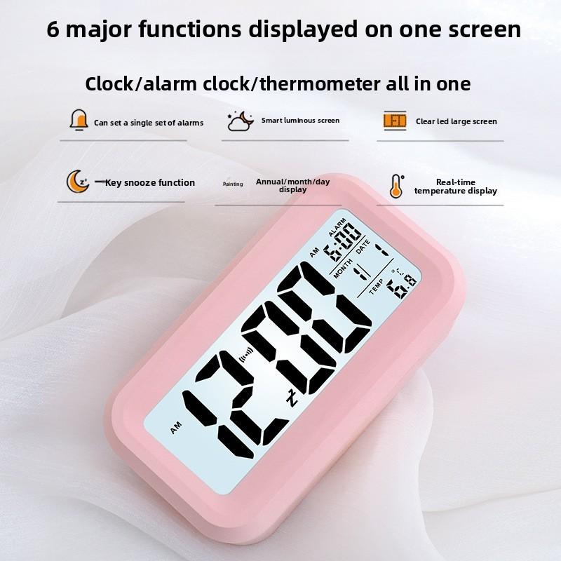 Rechargeable Digital Alarm Clock With Smart Light Sensor Room Gift Decoration