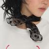 Eireve POLKA DOT ORGANZA SCARF (BLACK)
