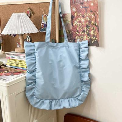 Винтажные женские сумки-тоут Французский стиль Рюши Элегантная Sac A Main Femme Большая вместимость Легкая тонкая На плечо Bolso Mujer Сумки