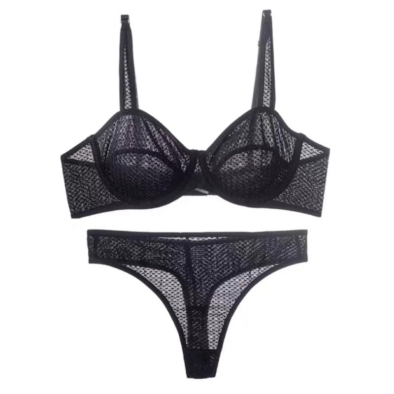 Комплект нижнего белья ярких цветов для женщин, летний ультратонкий комплект с бюстгальтером пуш-ап, французский сексуальный бюстгальтер без косточек из кружевной ткани, дышащие бюстгальтеры, комплекты стрингов