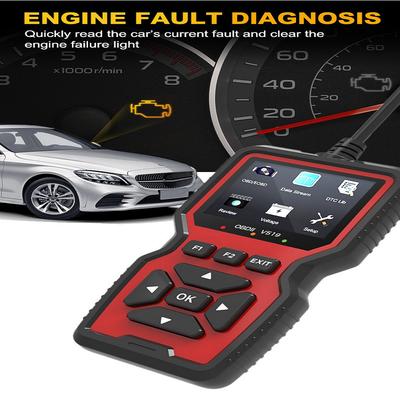 OBD2 Автоматическая диагностика неисправностей двигателя, детектор, считывающая карта V519, многоязычная