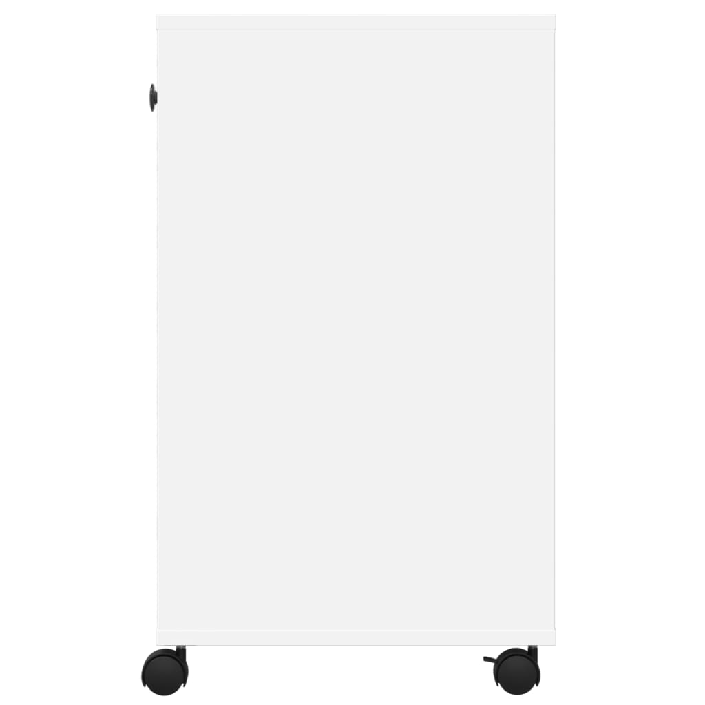 Printer Stand with Casters White 60 x 40 x 68.5 cm