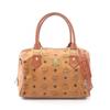 Used MCM Visetos 2WAY Handbag PVC coated canvas leather Brown Used Women