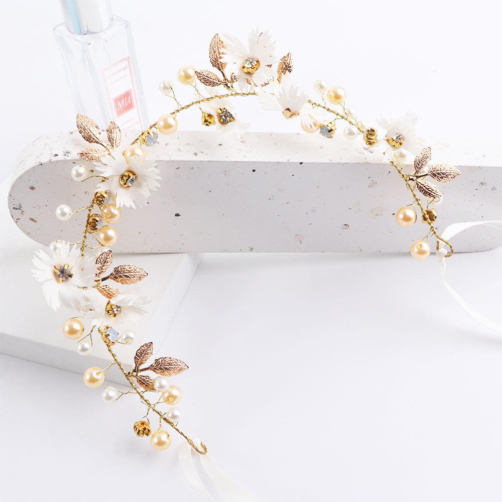 Свадебные ромашки, цветы, жемчуг, диадемы, повязки на голову, гирлянды