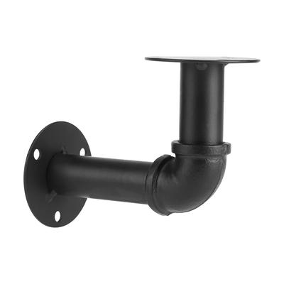 Черный железный промышленный держатель для полки из труб, настенный держатель для домашнего декора, съемный