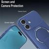 Coque de Protection - BOOLING - pour iPhone 17 - Fibre de Carbone avec Cercle Magnétique et Support Bleu
