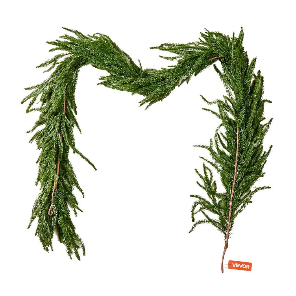 Christmas Garland, 1828 mm Realistic Norfolk Pine Garland, Evergreen Real Touch Artificial Faux Greenery Garlands, for Holiday Indoor Outdoor Xmas