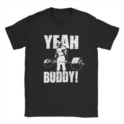 Футболки Fun Yeah Buddy Ronnie Coleman для мужчин с круглым вырезом, 100% хлопок, футболки с коротким рукавом, одежда больших размеров