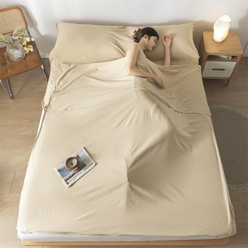 Мягкий портативный спальный мешок для взрослых класса А, легкий спальный мешок из промытого хлопка, грязеотталкивающая простыня для путешествий, отеля