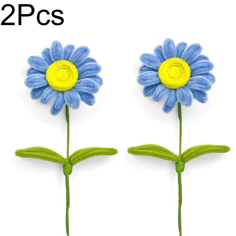 2 шт. Букет африканского подсолнуха ручной работы, плетеное цветочное украшение для дома из синельной проволоки, 35 см, искусственные цветы, готовые цветы