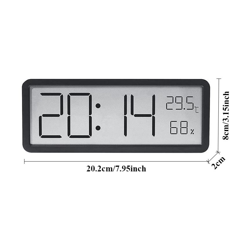 Настенный декор Большие цифровые настенные часы Электронный настенный ЖК-дисплей Многофункциональный индикатор температуры и влажности Украшение для дома