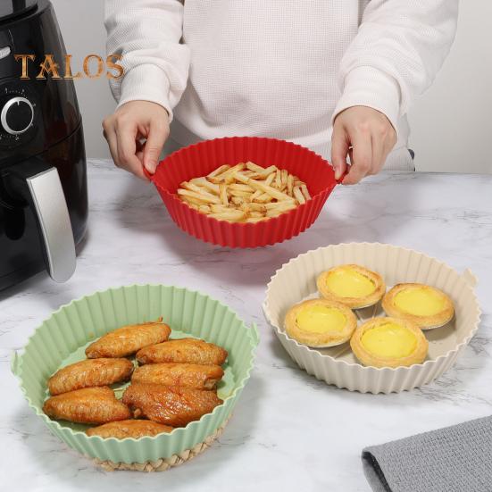 Silicone Bakeware Non Stick Microwave Good Flexibility Practical Round Design Fryer Silicone Bakeware Baking Tools