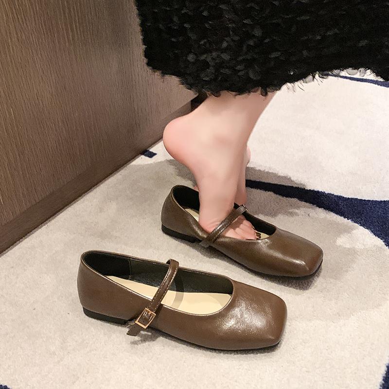 2024 Весенние одинарные туфли Модные неглубокие женские туфли без застежек на плоской подошве Женские повседневные балетки для отдыха на открытом воздухе Женская обувь на плоской подошве