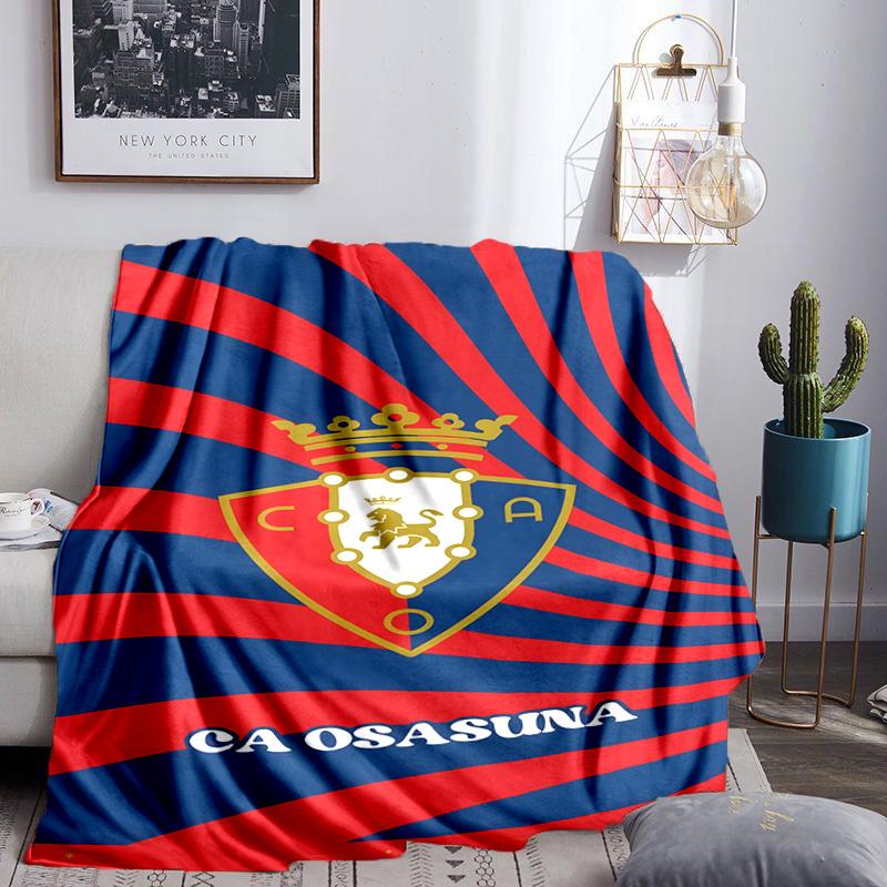 Red Blue Shield Atletico Blanket Lightweight Ideal Bedding Blanket Perfect for Travel, Camping, Living Rooms, Offices, Sofas, Fan Christmas gift