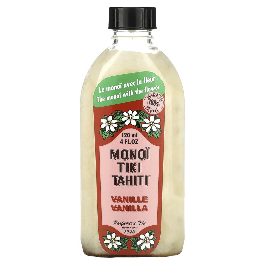Monoi Tiare Tahiti Coconut Oil, Vanilla, 4 Fl Oz (120 Ml)