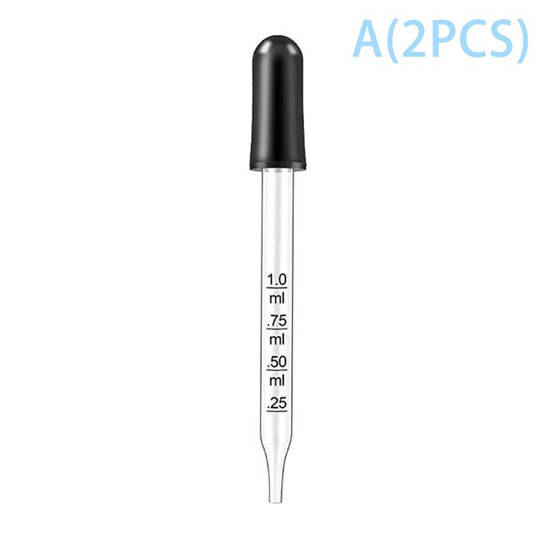 1ml Glass Scale Dropper Rubber Head Scale Pipette Dropper Essential Oil Bottle Straw For School Home Science Measuring Transfer