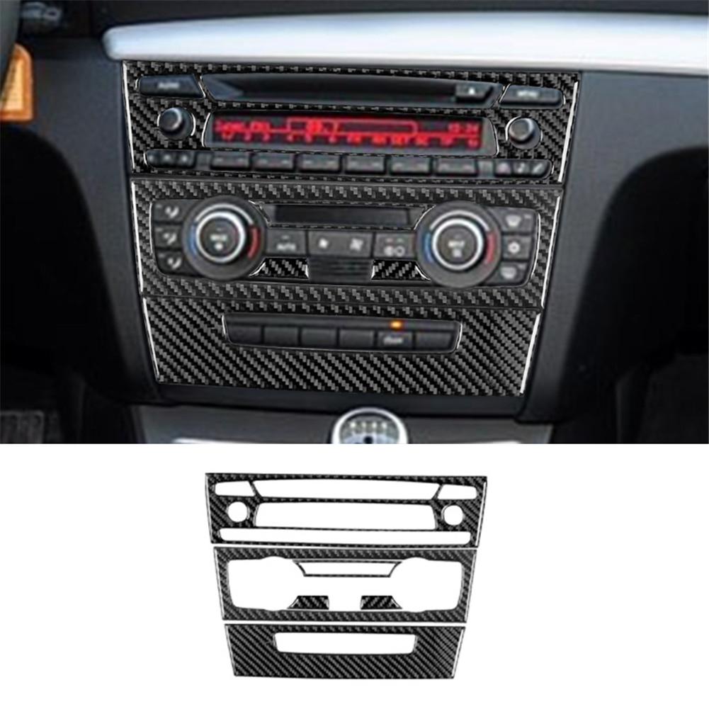Carbon Fiber Car Center Console Air Conditioning CD Button Panel Trim Sticker For BMW 1 series cope/convertible E82 E88 2008-13
