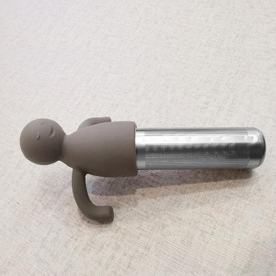 Креативный силиконовый чайник с ситечком из нержавеющей стали 304 - фильтр для чая в форме человека для чашек