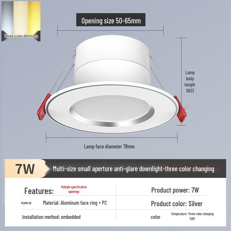 2-Inch Round Recessed Downlight, 56.5cm Opening, 35.5cm Small Ceiling Light, Home Mini