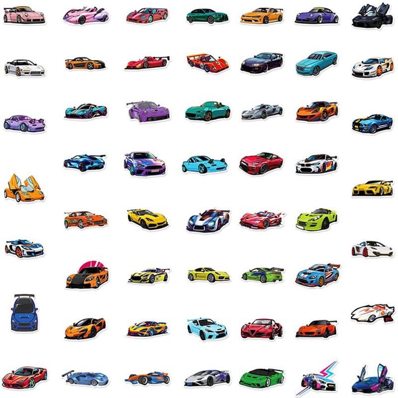 10/30/50PCS Colorful Super Car PVC Sticker Aesthetic Sticky Decoration Scrapbooking Korean Stationery School Supplies