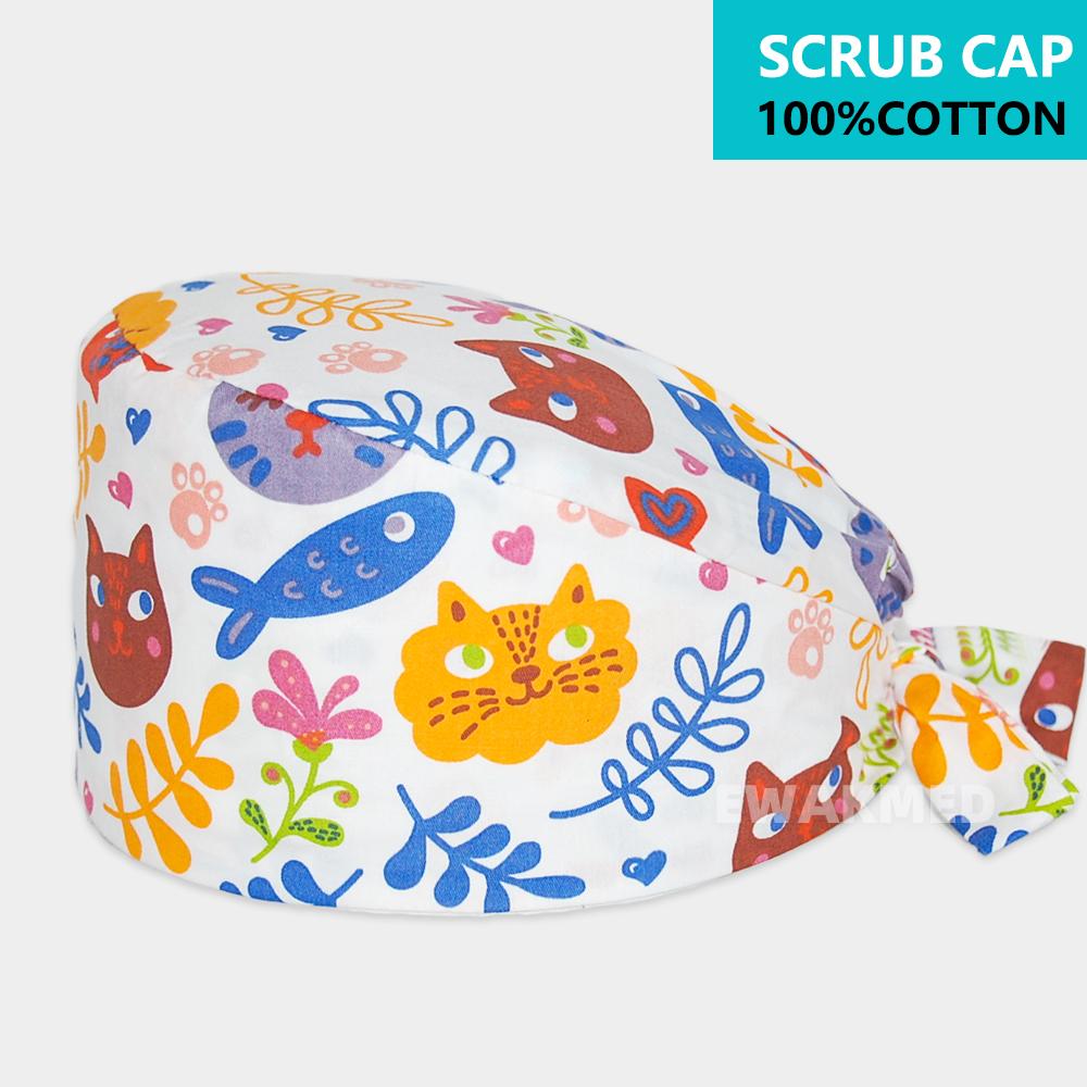 Новая мягкая кепка из хлопка, регулируемая шапка с героями мультфильмов, шапка для лабораторной работы, хирургическая шапка, аптека, аксессуары для ухода за стоматологом, шапочки-скрабы