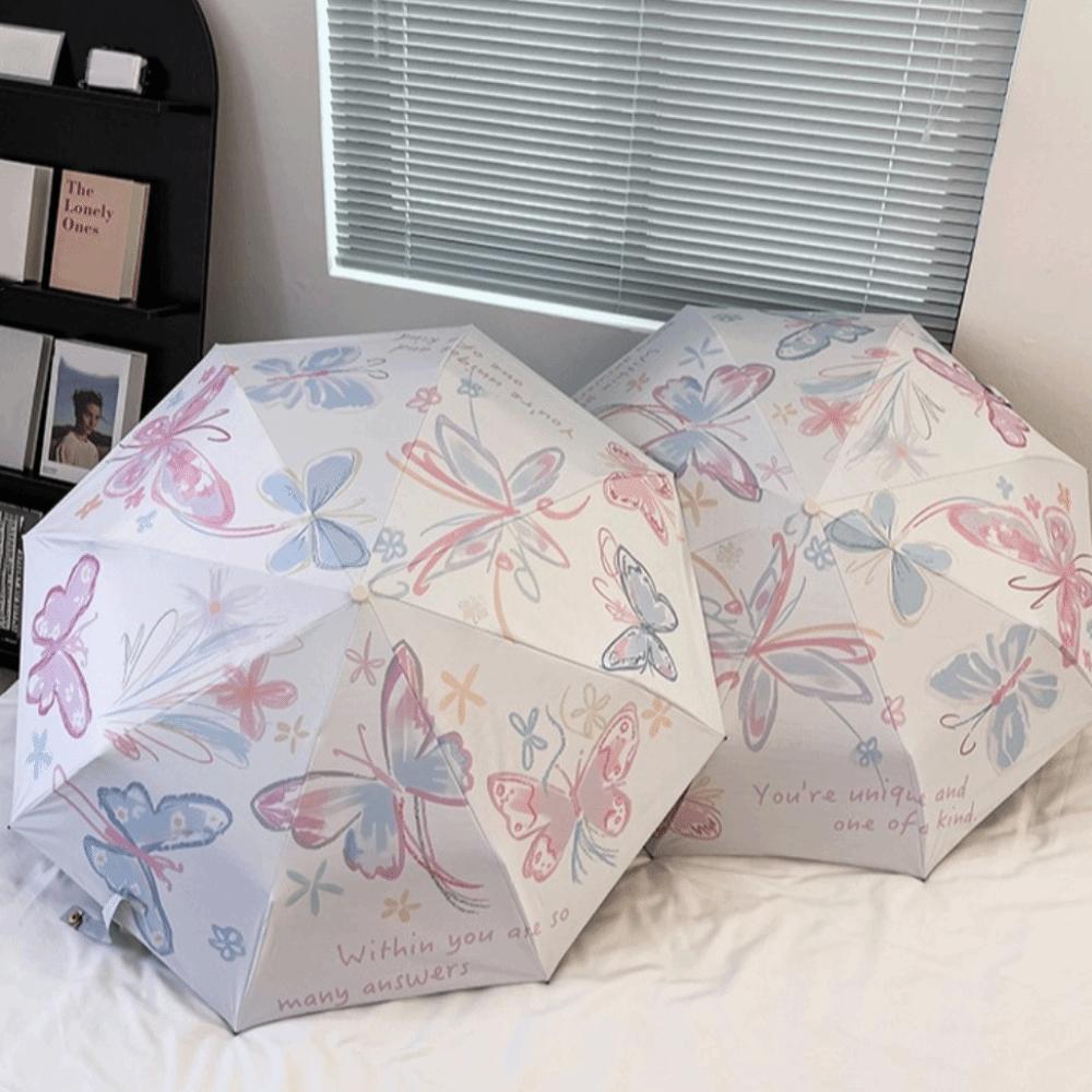 Защита от УФ Бабочка Дождевой Зонт Ветрозащитный Складной Солнцезащитный Зонт Женский