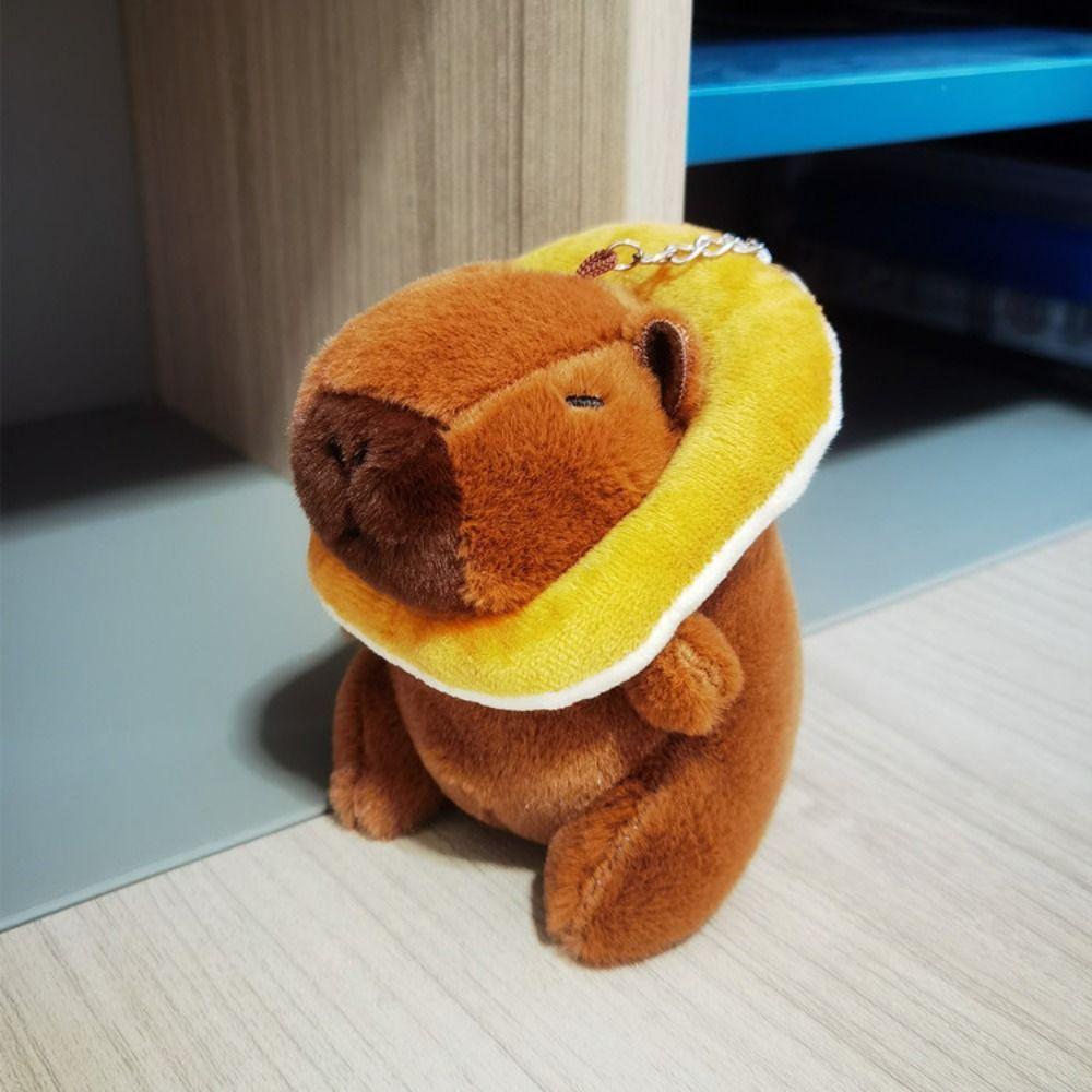 Multicolor Plush Capybara Keychain Cartoon Capybara Headgear Capybara Doll Birthday Gift