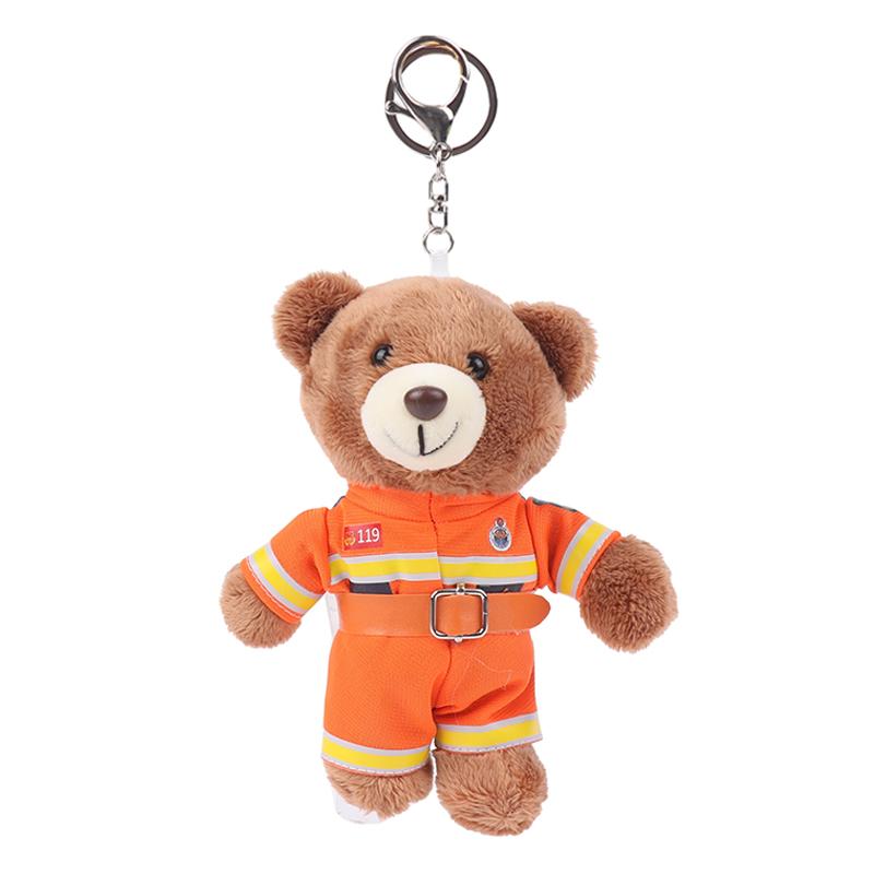 Дорожная полиция Маленький медведь панда плюшевые игрушки брелок полиция пожарные животные брелок кулон автомобиль рюкзак подвески сумка декор подарки