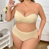 Women's Large Size Transparent Strap Bra Set with Removable Straps and Underwire Underwear Thin Comfortable and Breathable Briefs