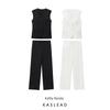 Kaslead New Arrival Women's Clothing Fashion Style Fashion Pocket Decoration Vest Casual Pants 8412186 8646186