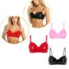 Женский бюстгальтер бикини из ПВХ с треугольными чашечками и без косточек без подкладки, топ, клубная одежда