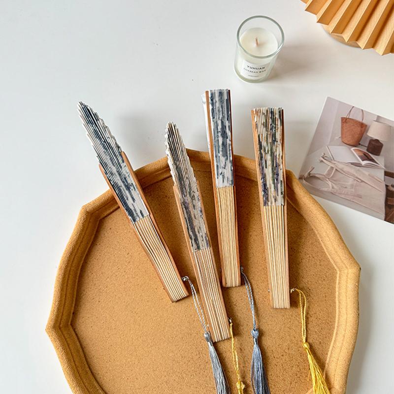 Chinese Japanese Style Silk Fan Folding Fan Wedding Fan Art Gifts Dance Hand Fan Vintage Bamboo Folding Hand Held Flower Fan