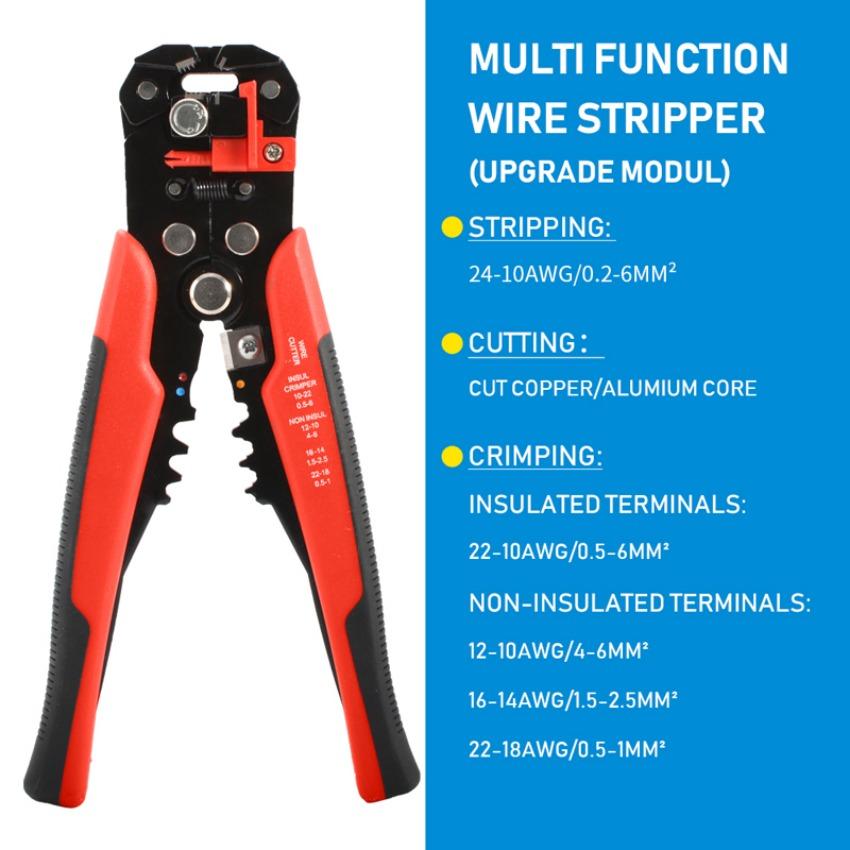 Cable Cutter of Crimping Pliers Adjustable Automatic Wire Stripper Multifunctional Wire Stripper Tool Household Electrician
