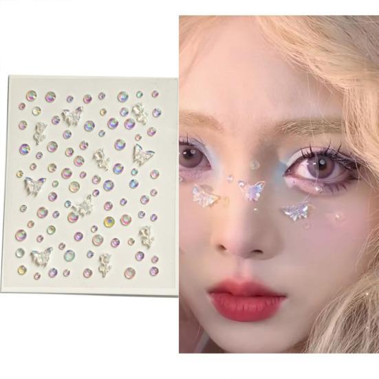 Self-Adhesive Face Rhinestone Makeup Supplies Sparkling Non-Irritation Festival Face Jewels Face Eye Gems for Women