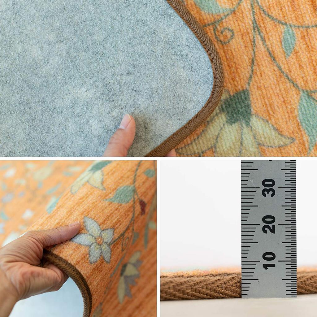 sayang sayan Моющийся коврик для кухни с цветочным принтом для кухни и прихожей Prima 45x240 оранжевый