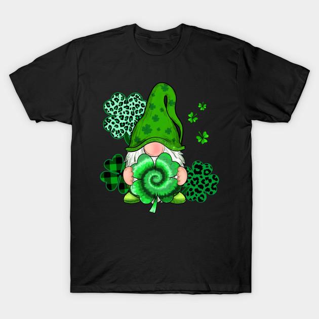 Asian Size Men Print T-shirt Irish Shamrock Tie Dye Lucky Gnome Happy St Patrick'S Day No-Cut Heat Transfer Print Cotton Tshirt