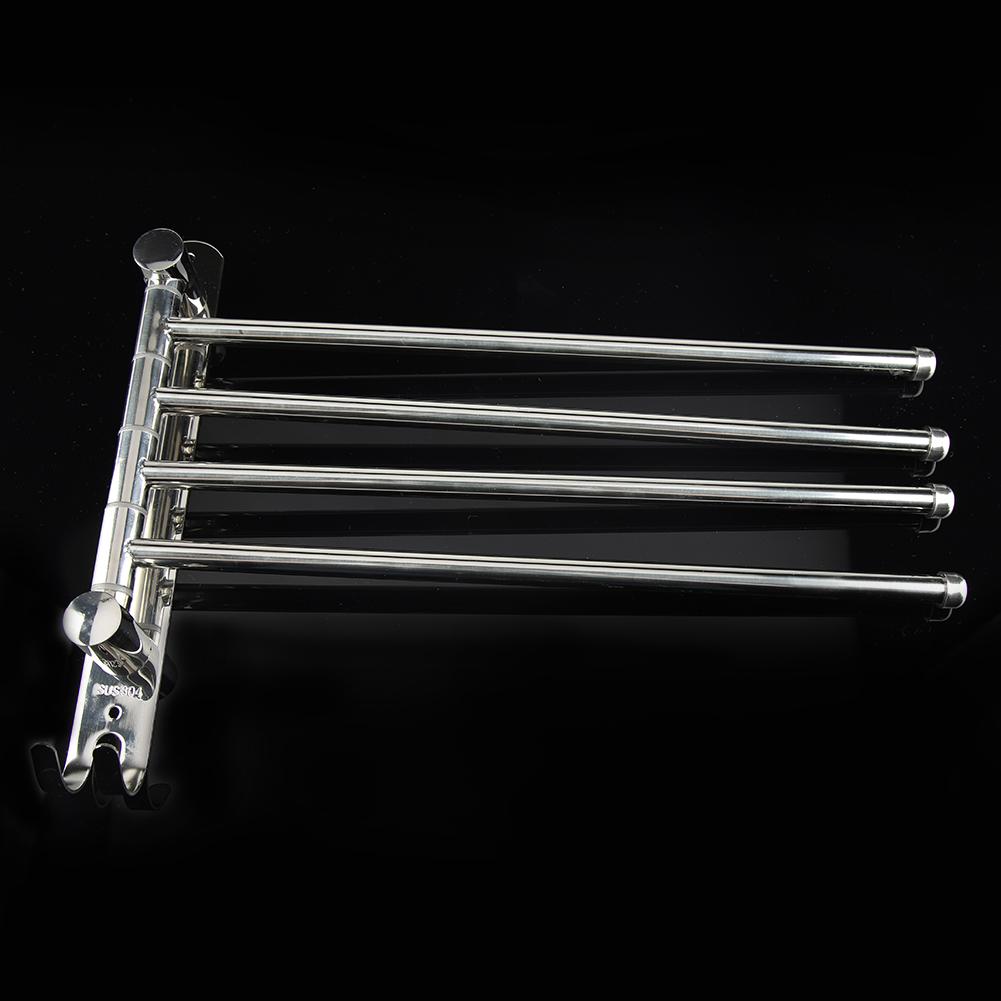 4-swivel Towel Rack Bar Rod Rail Holder Bathroom Kitchen 304 Stainless Steel