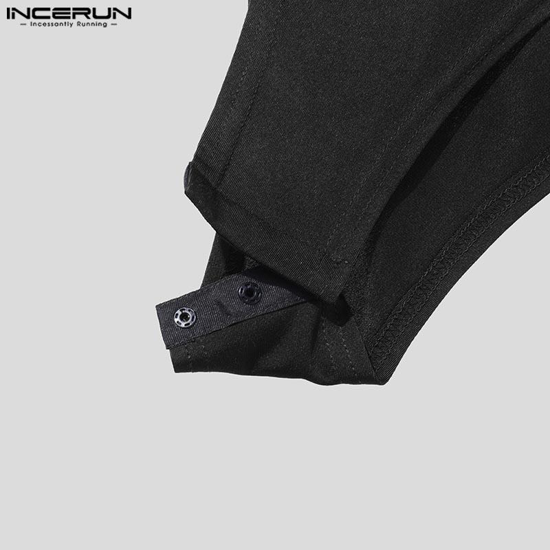 INCERUN Мужские прозрачные комбинезоны с длинным рукавом из сетчатой ткани в сетку